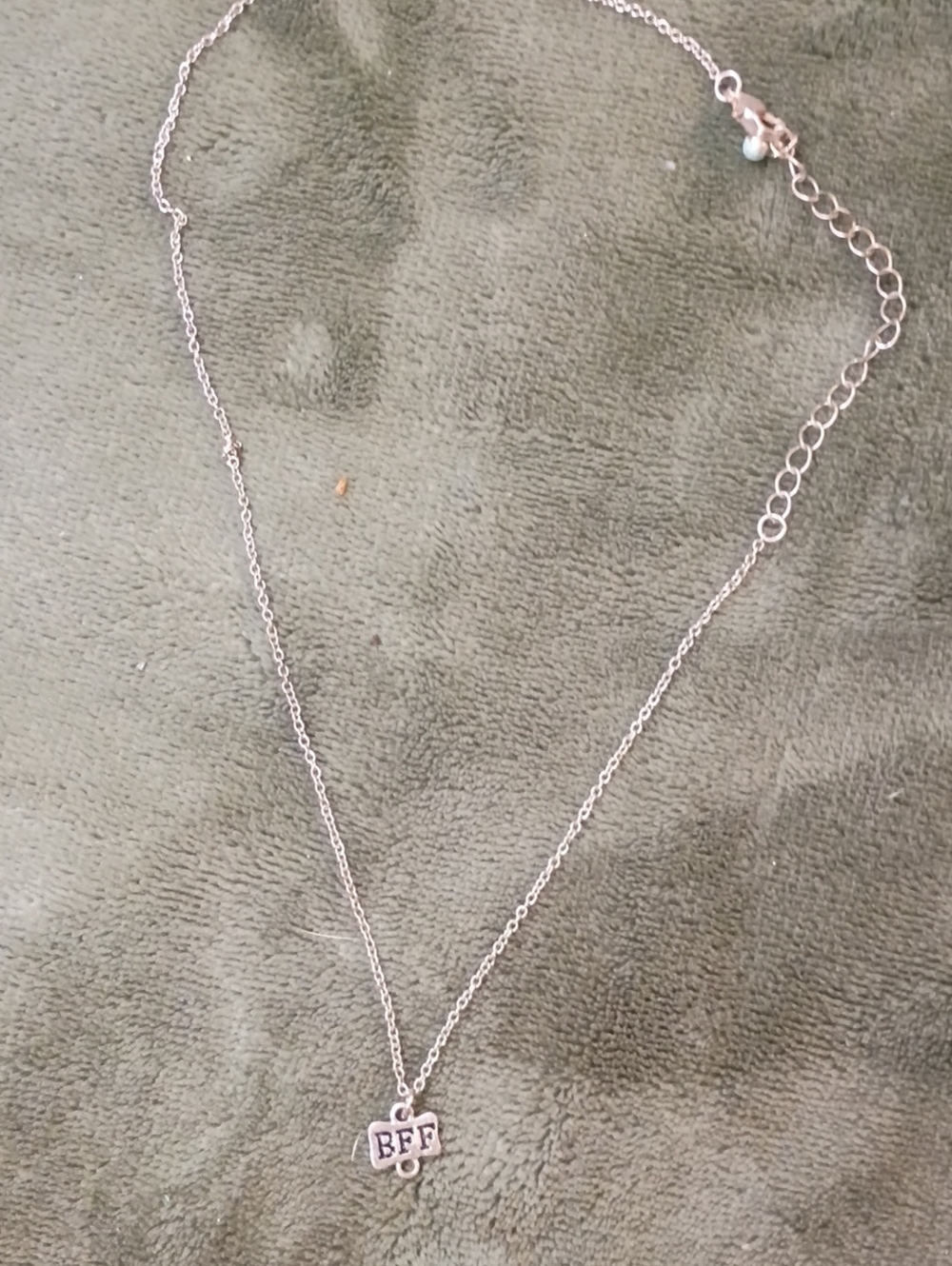 Silver Tone BFF Heart Pendant Necklace - Silver